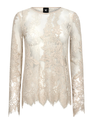 NÜ CHARLOTTE Lace top Blouses 112 Bone