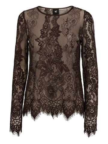NÜ CHARLOTTE Lace top Blouses 289 Brown